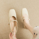 Women Retro Minimalism Close Toe Casual Sandals Newgew Shoes